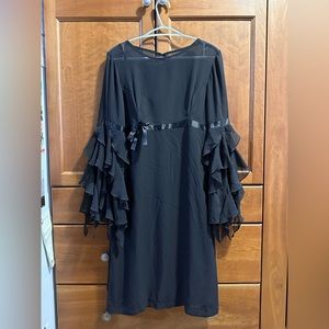 Vintage J. Michael’s JS Collections Black Flutter Sleeve Dress